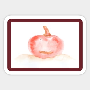 halloween, pumpkin, harvest, food, vegetable, diet, vegetarian, nature, autumn, watercolor, cheerful, head, smile, face Sticker